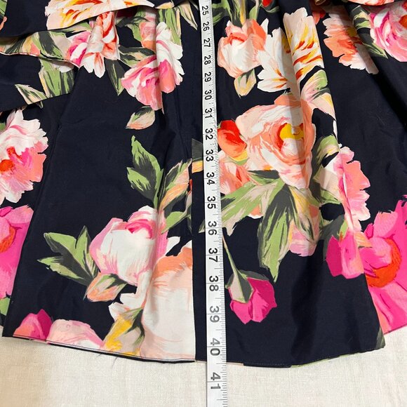 NWOT Eliza J Floral High Low Skirt Size 14 Peony Ruffle Hem Asymmetrical Elegant